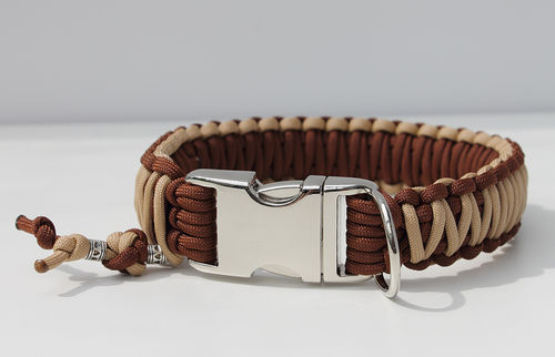 Hundehalsband -  by PACO & FAY - Tinkercord - braun/beige -  34cm