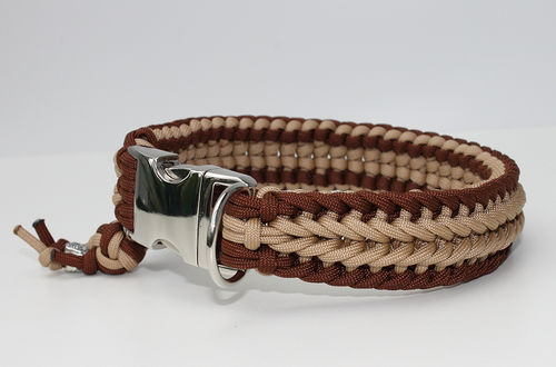 Hundehalsband -  by PACO & FAY - Tinkercord - braun/beige - 37cm