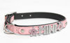 Hundehalsband Echtleder - PINK SERIES - Name - rosa/schwarz