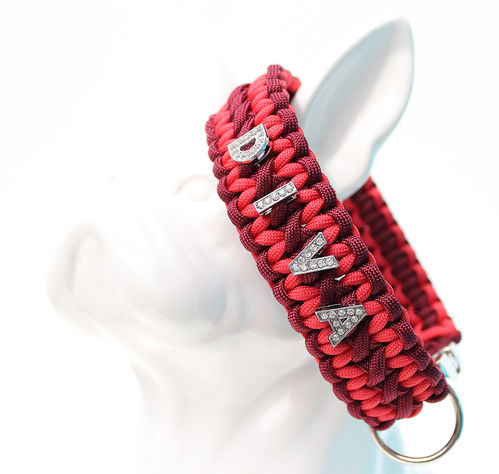 Halsband - TINKER Cord - red/burgundy - 36cm